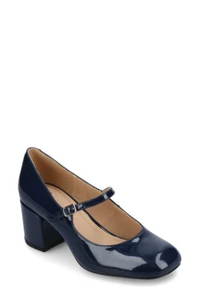 Journee Collection Okenna Womens Square Closed Toe Block Heel Pumps In Blue