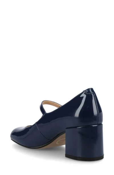 Journee Collection Okenna Womens Square Closed Toe Block Heel Pumps In Blue