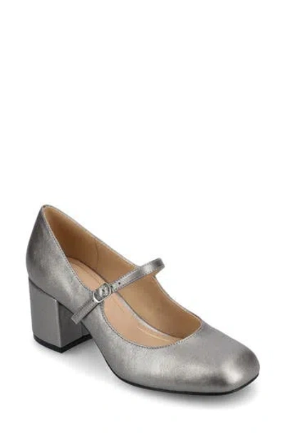Journee Collection Okenna Womens Square Closed Toe Block Heel Pumps In Silver