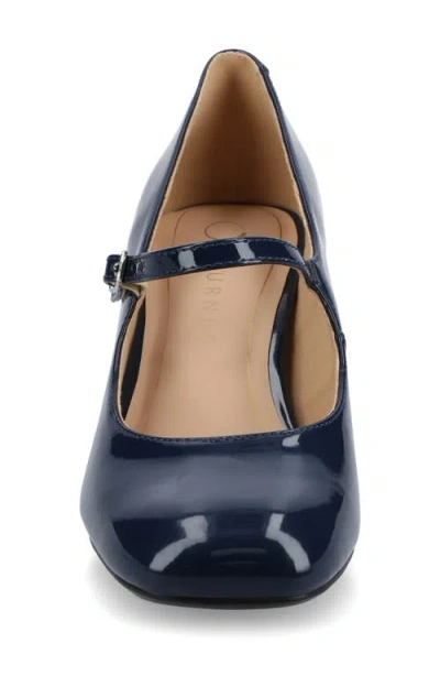 Journee Collection Okenna Womens Square Closed Toe Block Heel Pumps In Blue