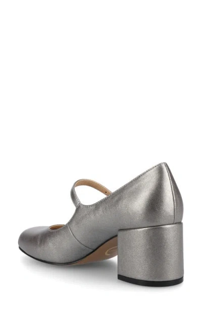 Journee Collection Okenna Womens Square Closed Toe Block Heel Pumps In Silver
