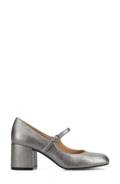 Journee Collection Okenna Womens Square Closed Toe Block Heel Pumps In Silver
