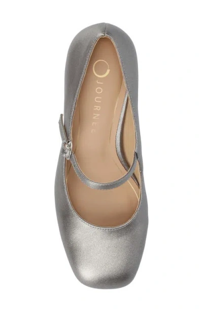 Journee Collection Okenna Womens Square Closed Toe Block Heel Pumps In Silver