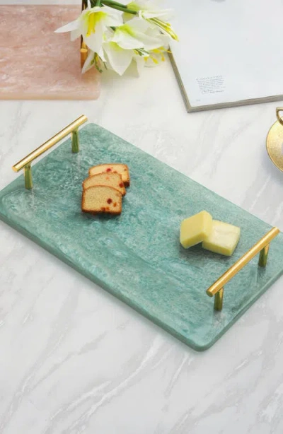 Tiramisu Resin Serving Board 1 With Handles In Blue