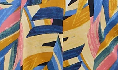 Nina Leonard Surplice Culotte Crop Jumpsuit In Multi