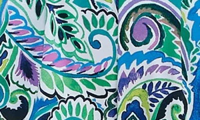 Nina Leonard Surplice Culotte Crop Jumpsuit In Multi