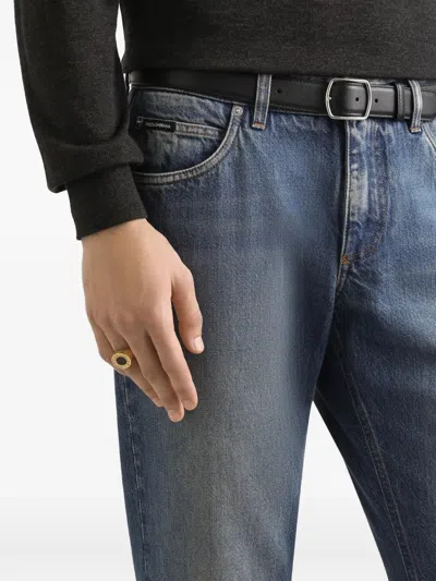 Dolce & Gabbana Distressed Faded Trousers Belt Loops In Blue