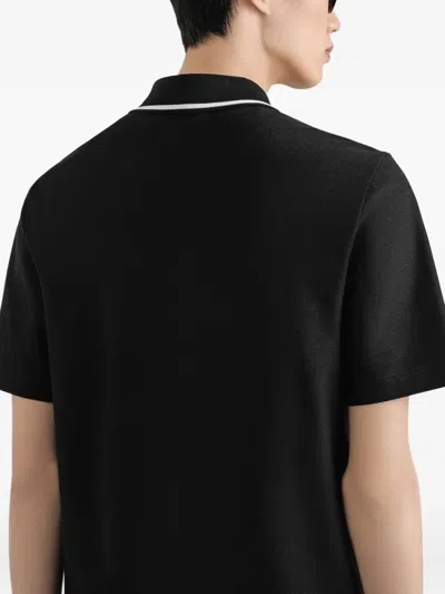 Dolce & Gabbana Polo Shirt In Piqué De Coton In Black