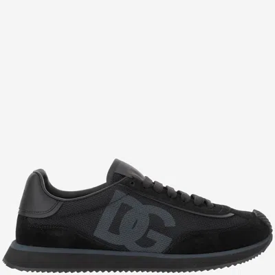 Dolce & Gabbana Dg Cushion Leather Blend Sneaker In Black