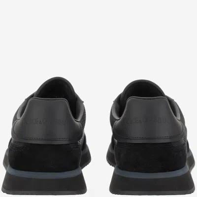 Dolce & Gabbana Dg Cushion Leather Blend Sneaker In Black