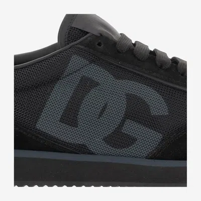 Dolce & Gabbana Dg Cushion Leather Blend Sneaker In Black