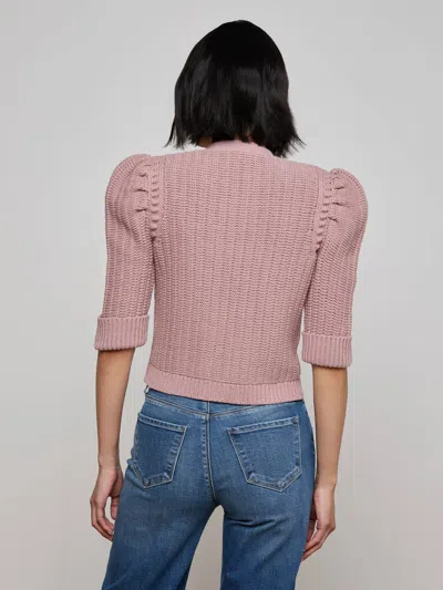 L Agence Delilah Cropped Cardigan In Pink