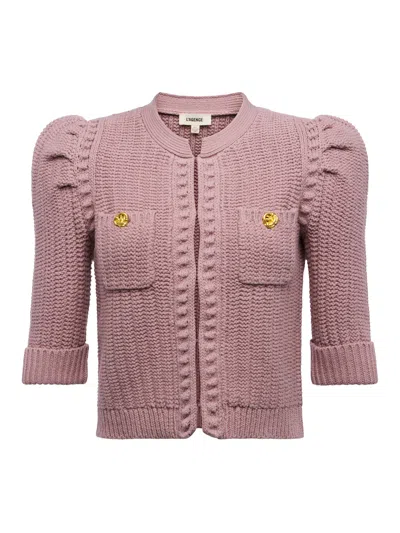 L Agence Delilah Cropped Cardigan In Pink