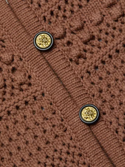 L Agence Kiva Knit Cardigan In Brown
