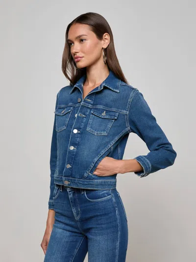 L'agence Maven Denim Jacket In Blue