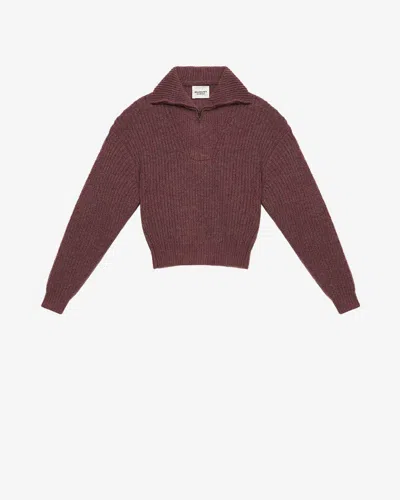 Isabel Marant Étoile Danita Zip-up Colar Sweater In Burgundy