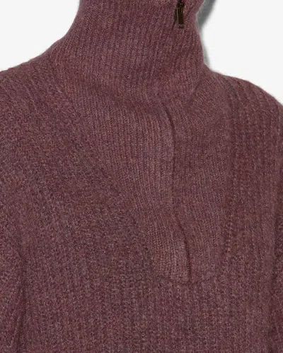 Isabel Marant Étoile Danita Zip-up Colar Sweater In Burgundy