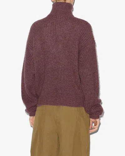 Isabel Marant Étoile Danita Zip-up Colar Sweater In Burgundy
