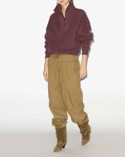 Isabel Marant Étoile Danita Zip-up Colar Sweater In Burgundy