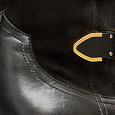 Isabel Marant Decorative Buckle Mid-calf Leather Boots In Black