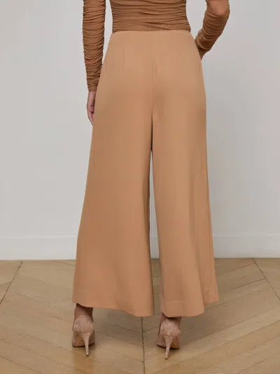 L Agence Novalynn Cropped Pleated Pant In Brown