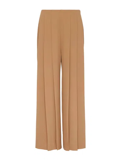 L Agence Novalynn Cropped Pleated Pant In Brown