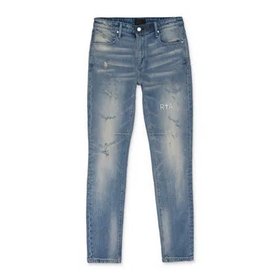Rta Blue Light Wash Distressed Skinny Jeans In Blue