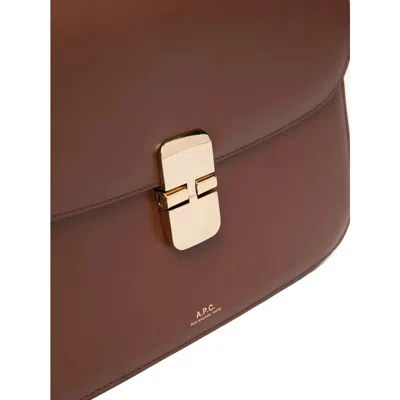 Apc A. P.c. Logo-stamp Shoulder Bag In Brown