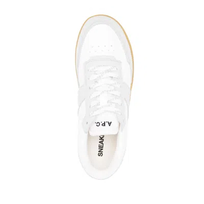 Apc A.p.c. Light Grey And Caramel Leather Sneakers In Multi