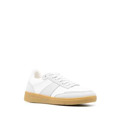 Apc A.p.c. Light Grey And Caramel Leather Sneakers In Multi