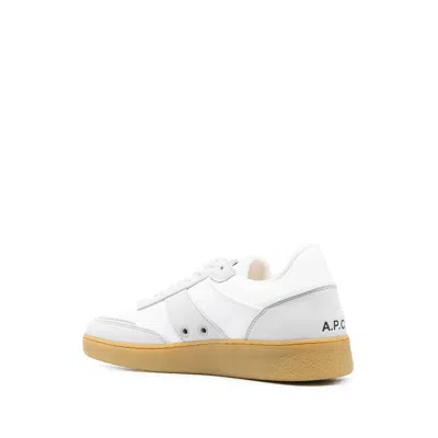 Apc A.p.c. Light Grey And Caramel Leather Sneakers In Multi