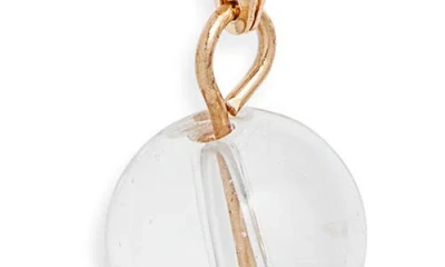 Open Edit Bead Linear Drop Earrings In Gold