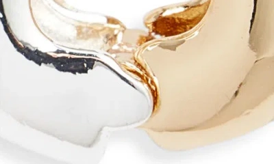 Open Edit Rounded Oval Hoop Earrings In Burgundy