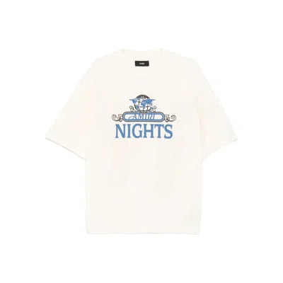 Amiri Night Graphic Print Crewneck T-shirt In Neutral