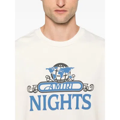 Amiri Night Graphic Print Crewneck T-shirt In Neutral