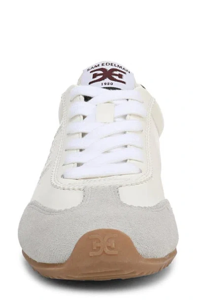 Sam Edelman Womens White Isella Leather And Suede Trainers Eur 39 / 6 Uk In Multi