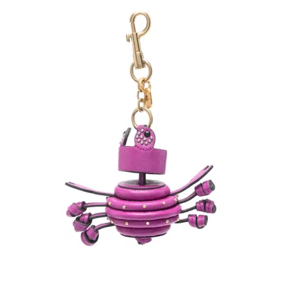 Anya Hindmarch Womens Crab Leather Charm Pink