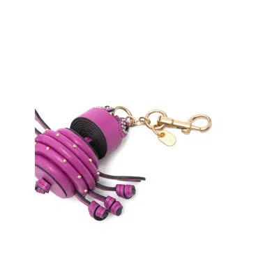 Anya Hindmarch Womens Crab Leather Charm Pink