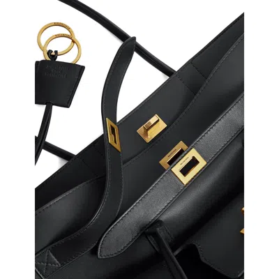 Balenciaga Mini Bel Air Leather Top Handle Bag In Black