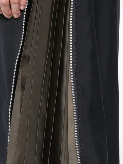 Sacai Tailored Skirt With Belted High Waist In Blue