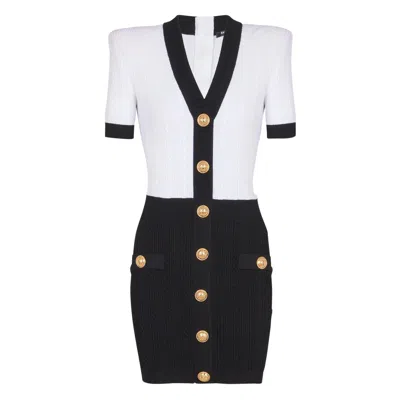 Balmain Two-tone "bodycon" Dress In Multi