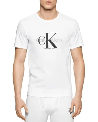 Calvin Klein Ck Origins Crewneck Tee In White