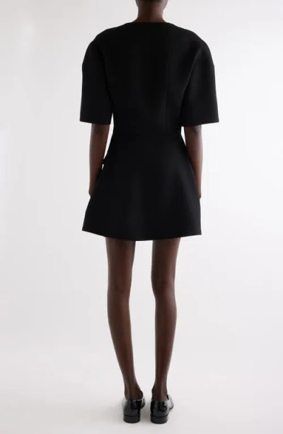 Givenchy Short-sleeve Patch-pocket Mini Cocoon Dress In Black