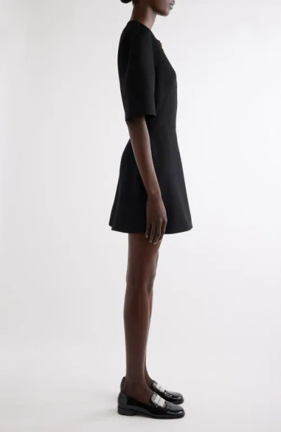 Givenchy Short-sleeve Patch-pocket Mini Cocoon Dress In Black