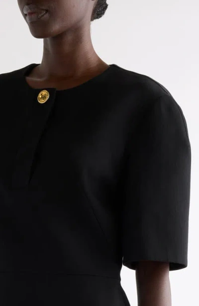 Givenchy Short-sleeve Patch-pocket Mini Cocoon Dress In Black