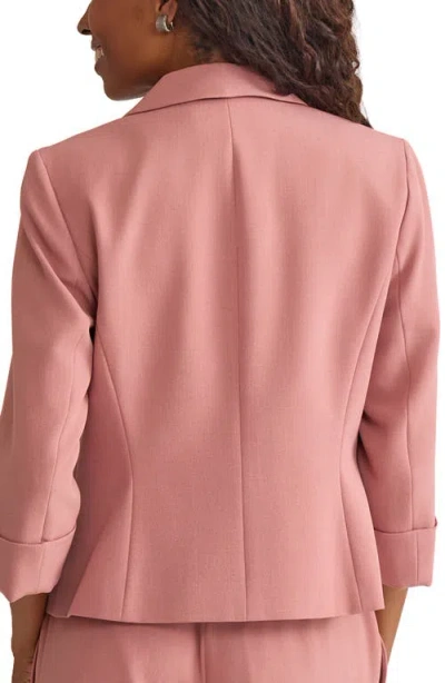 Kasper Three-quarter Sleeve Shawl Collar Blazer In Pink