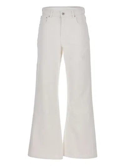 Ag White Jeans With Belt Loops And Logo Patch On The Rear In White