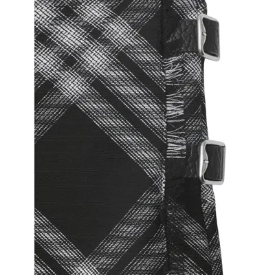 Burberry Wool Kilt Dress With Check Motif In Black