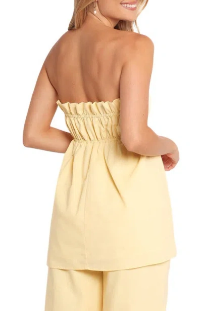 Petal And Pup Petal & Pup Ember Strapless Cotton & Linen Tunic Top In Yellow