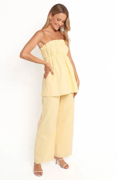 Petal And Pup Petal & Pup Ember Strapless Cotton & Linen Tunic Top In Yellow